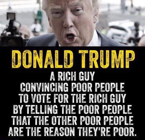 Image result for trump a rich guy convincing poor"