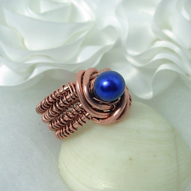 Donna_Arena's tweet image. Bold Purple Freshwater Pearl Ring, Copper wire wrapped, Boh… tuppu.net/33b4b8b2 #giftforher #HandmadeCopperRing