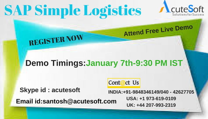vasavi_SAP's tweet photo. Free online demo on #SAP S/4Hana #SimpleLogistics Module @AcuteSoft  #Register through below link https://t.co/Ry2tQpCGxa
#saponlinetraining https://t.co/51WM8Ccufa