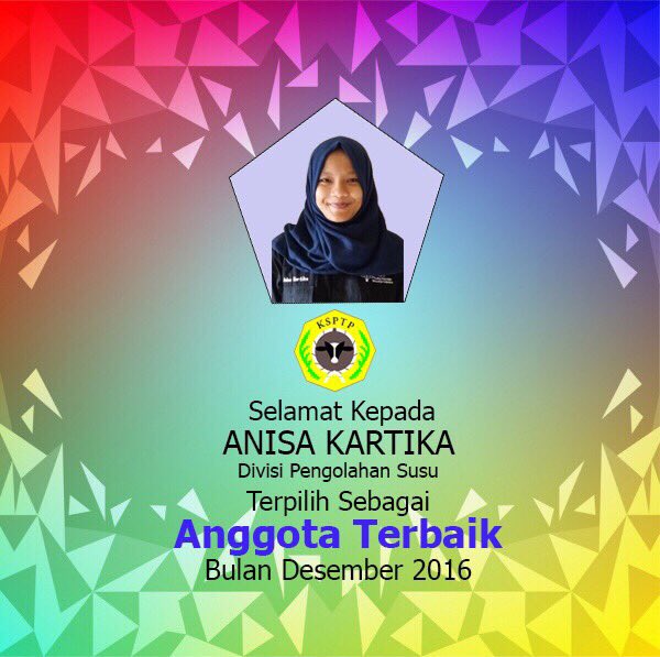 Selamat kepada Anisa Kartika sebagai Anggota terbaik bulan Desember 2016👏