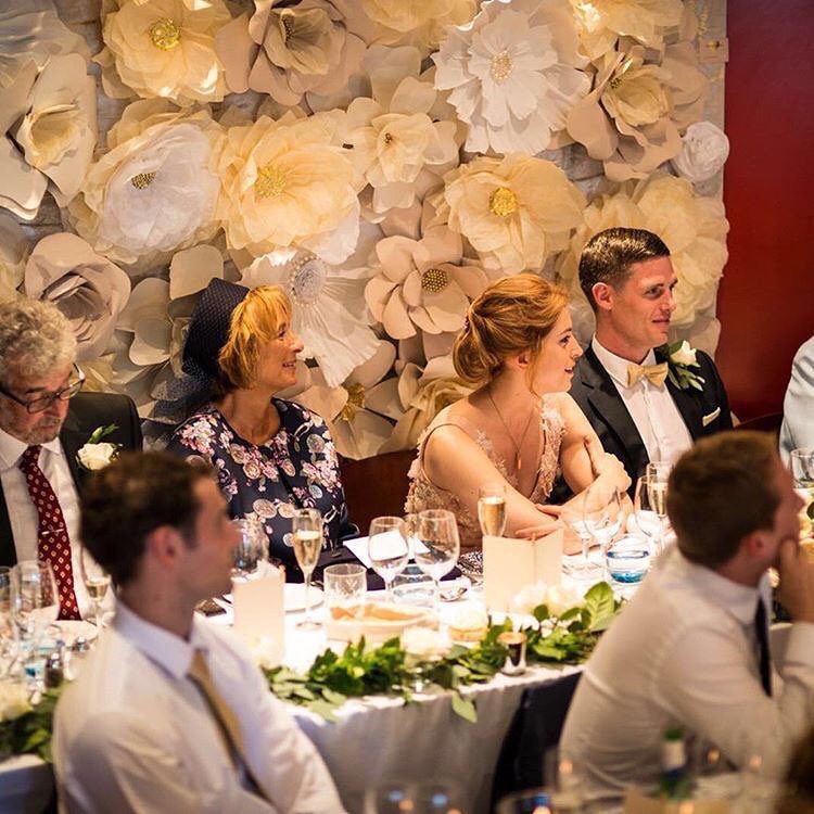propmepretty's tweet photo. 'v a n i l l a 🌼 p e a r l s' #flowerwall used for beautiful #wedding behind top table for special day #paperflowers  #paperflowers #bride https://t.co/Qzla2Zn9LV