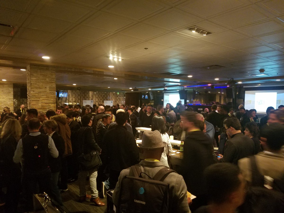 amandablain's tweet photo. About to judge some startups at the completely packed @TechCoHQ #TechCoCES #CES2017 https://t.co/YMnCiwQZX0