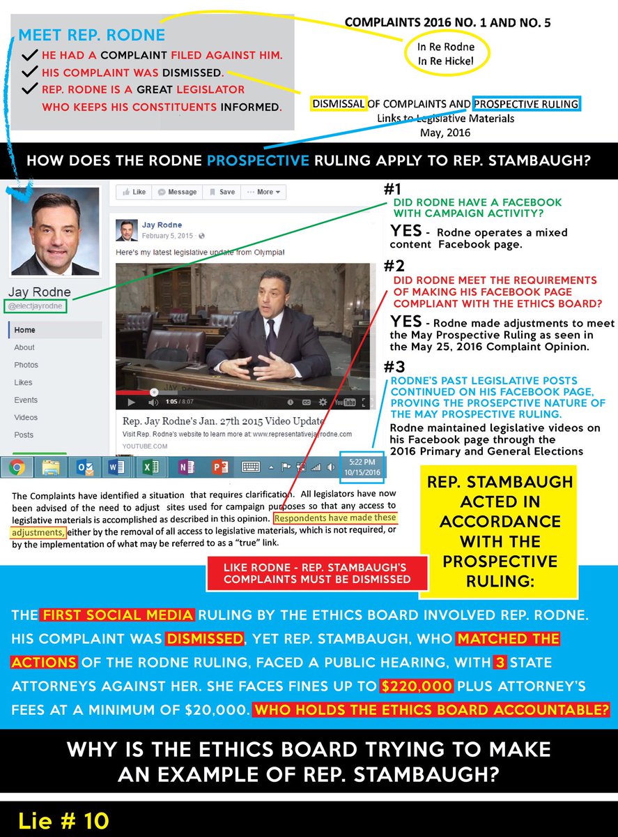 infoisethical's tweet photo. Ethics Board made their 1st social media rule May 26, 2016 with Rep Rodne. Stambaugh followed these rules. #StandWithStambaugh #waleg https://t.co/NJTDyxwBSV