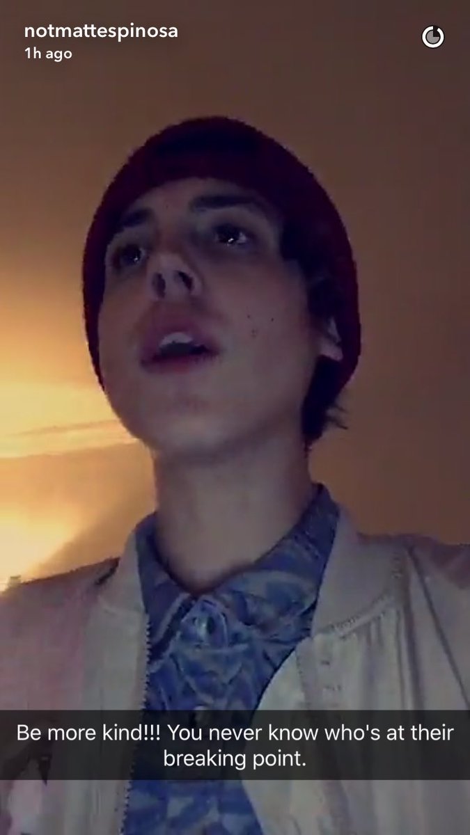 MacieForann's tweet photo. I am with you 100% Your rant on Snapchat is so true! 💔 @TheMattEspinosa https://t.co/nAGprv227z