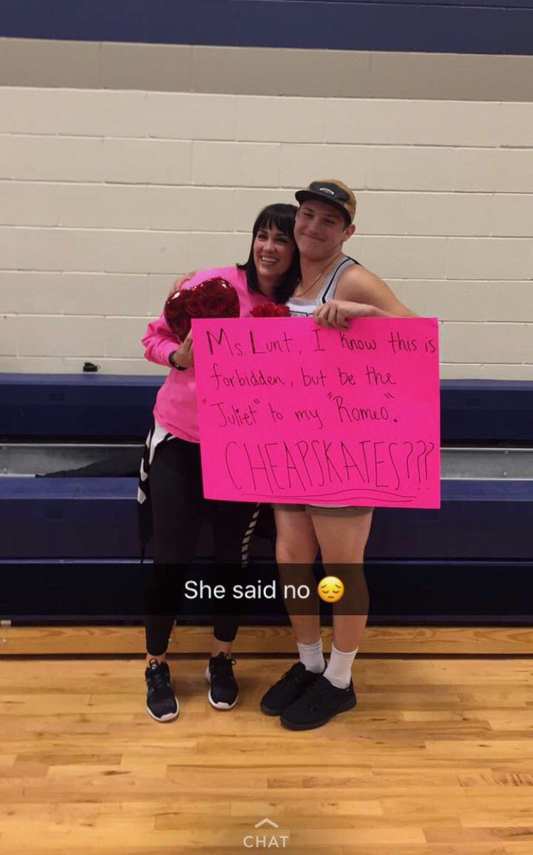 JasonAdams28's tweet image. When you wanna ask your teacher/the cheer coach to a dance.... but she says no😔