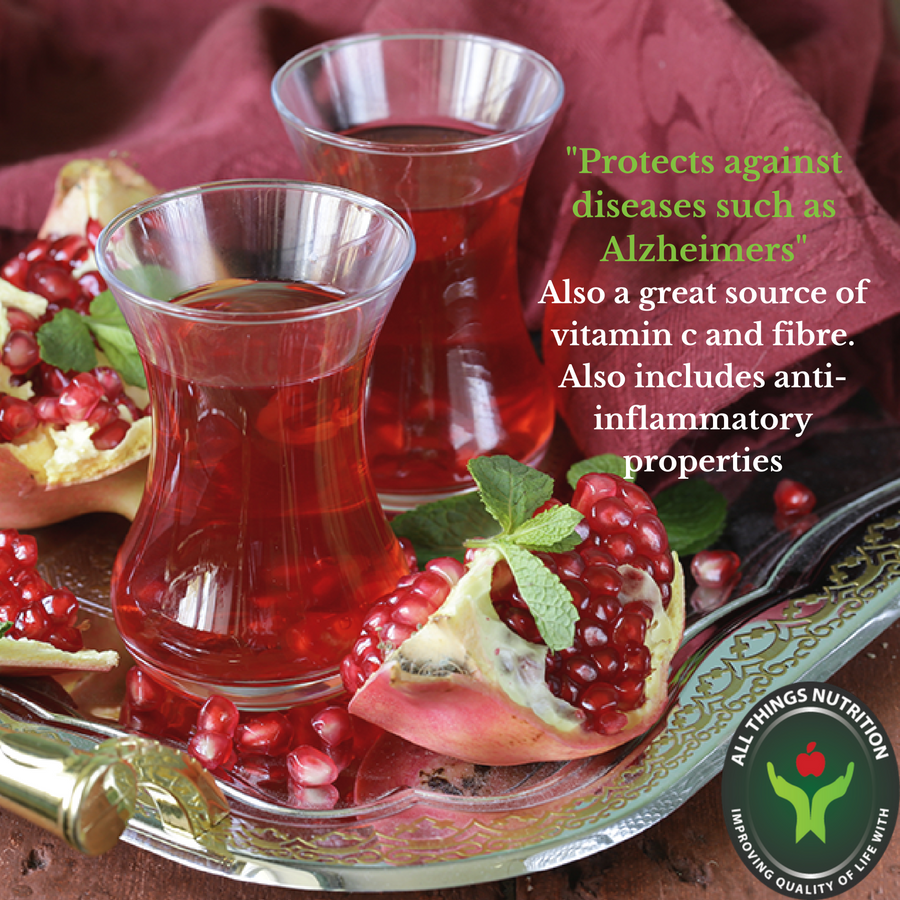 AllThingsNutr_'s tweet photo. This #ThirstDay, Pomegranate Juice takes the limelight! Fun Fact: The fruit was buried w/ King Tut! #organic #summerdrinks #healthychoices https://t.co/qfF9cdQGOS