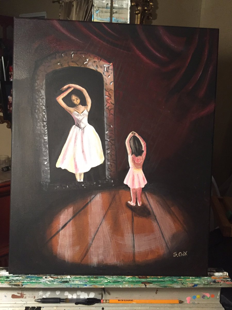 cook_sherry's tweet photo. Just finished my latest 16x20 #painting #art #newvisionsspecialtyart #dance I love what I do! https://t.co/ag6K5w0R7L