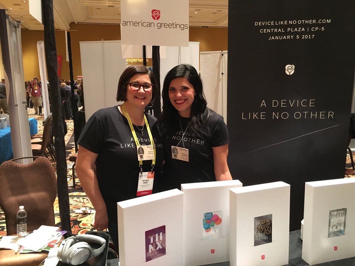 amgreetings's tweet photo. Attending #pepcom? Come see us at the #AmericanGreetings booth and preview #DeviceLikeNoOther #CES2017 https://t.co/d7rCEM3p5n