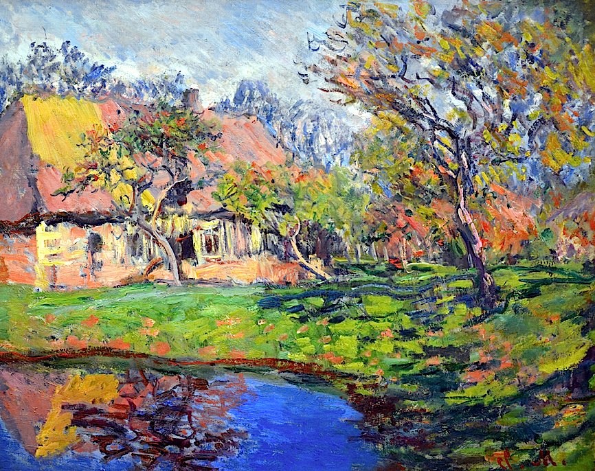 Claude Monet 'A cottage in Normandy, France' #landscape #painting