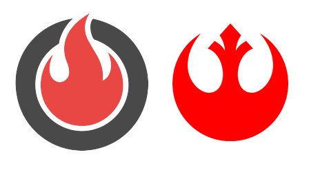 burgessdryan's tweet image. Wise man @JemYoung pointed out today the #InfernoJS logo looks suspiciously close to the Rebel Alliance logo.
