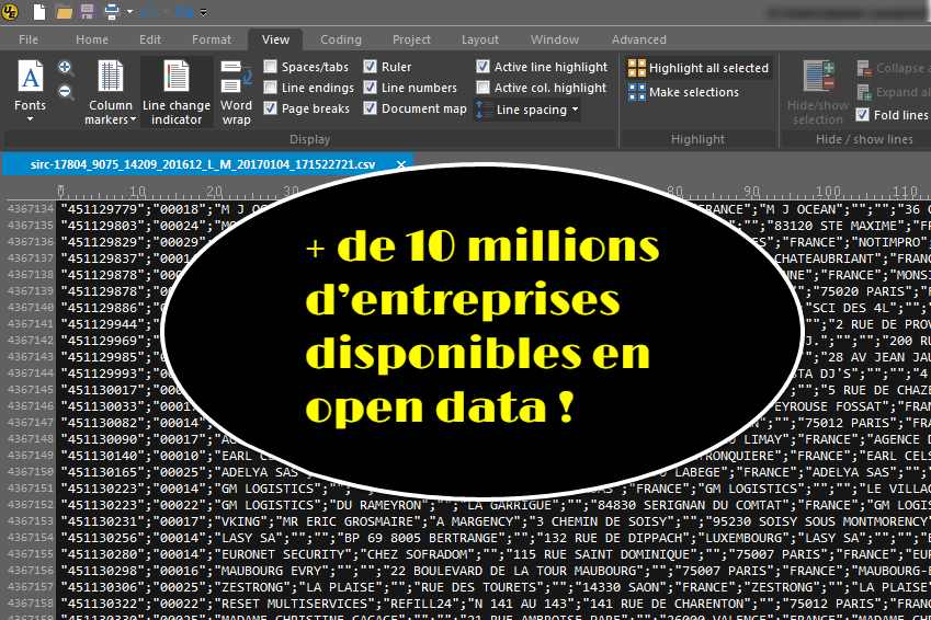 Données Insee de plus de 10 millions d'entreprises en open data
