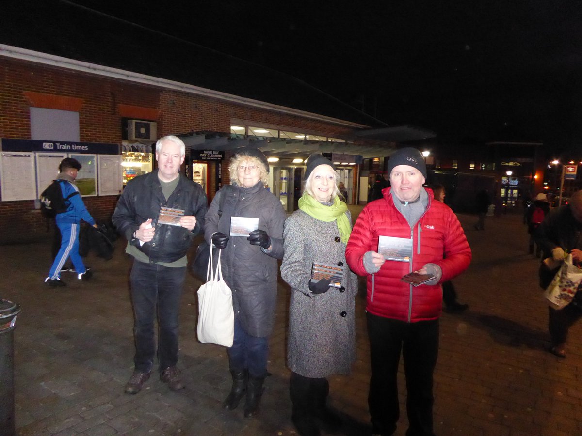 ActionForRail's tweet image. British rail campaigners at Bromley station on 3 Jan, taking part in our @ActionForRail action day!