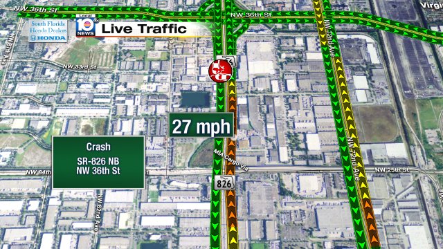 Crash on SR-826 NB at NW 36th St #traffic https://t.co/yvshSKGamR