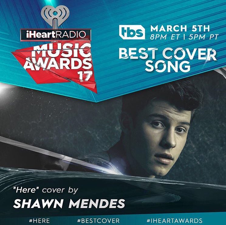 ShawnMReport's tweet image. You can vote @ShawnMendes on the Best Cover category as well using the hashtags:
#BestCover #Here #iHeartAwards