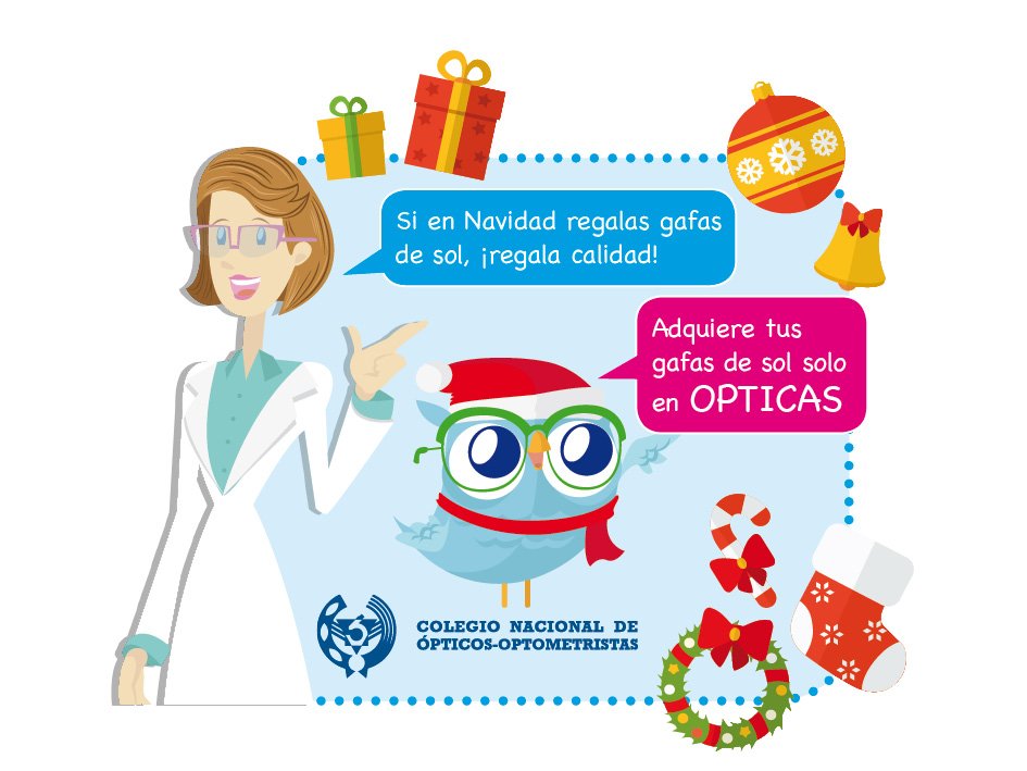 CNOO_Spain's tweet photo. Recuerda en tus últimas compras navideñas la importancia de la #seguridad y la #calidad #ConsejoOptometrista #Navidad https://t.co/2P8TgcKEOR