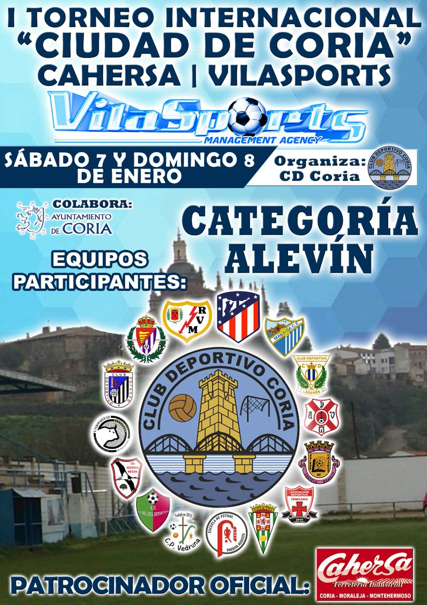 CDCORIA's tweet photo. En menos de 48 horas arranca el I Torneo Internacional "Ciudad de Coria" Cahersa-Vilasports #CanteraCeleste #ContamosContigo https://t.co/7pQSo4MmHa