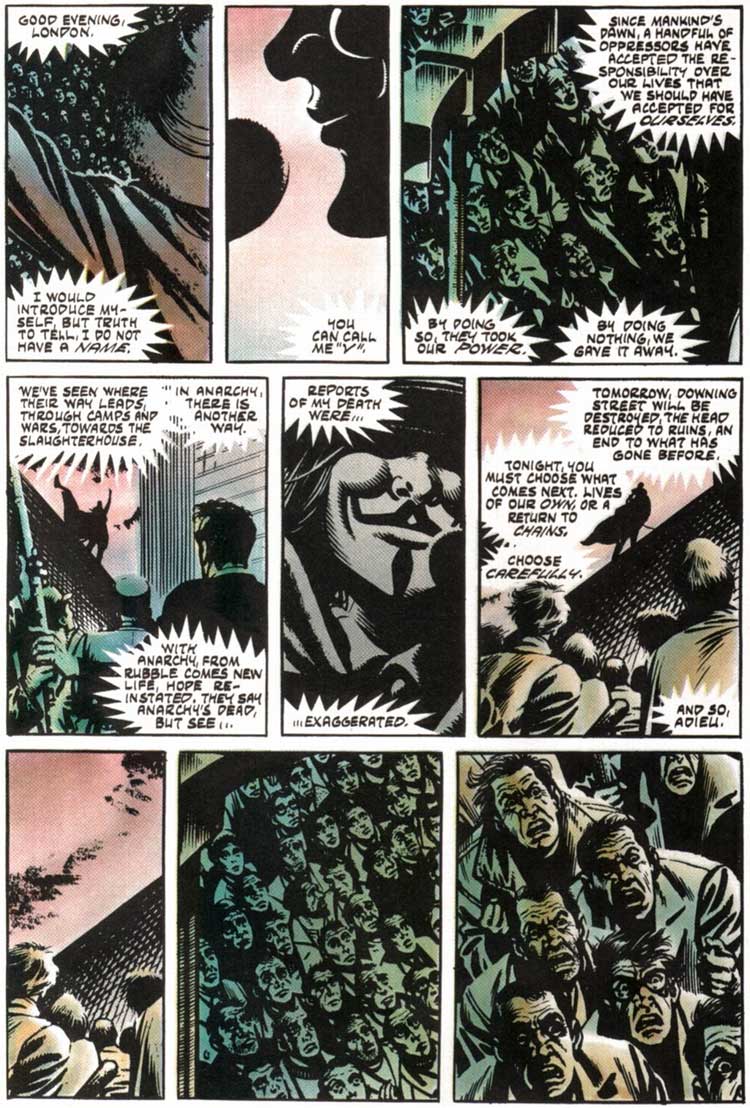 mittmarney's tweet photo. 365 reasons why comics are the awesomest of all art forms:
reason 54: V for Vendetta by Alan Moore and David Lloyd https://t.co/Srvgw84i92