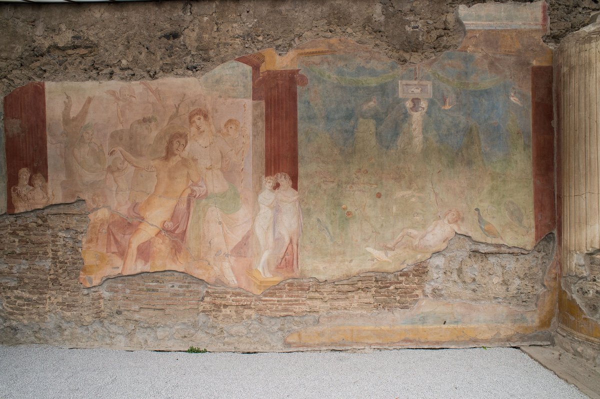 Splendide immagini dell'affresco di Adone Ferito / Marvellous photos of the fresco of the Wounded Adonis in #Pompeii.