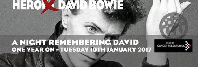 ' A Night for a Hero ' Join us at Hertford House on Tuesday 10th January from 8pm where we will be remembering David Bowie one year on.