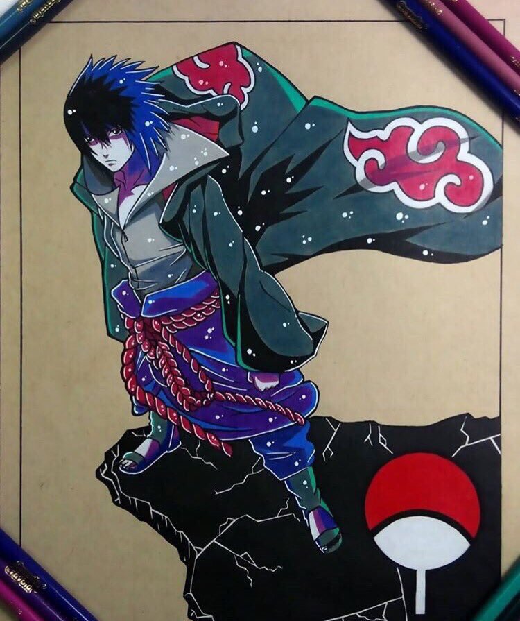 Vídeo rápido decomo desenhar Obito Uchiha do Naruto. .#speeddrawing