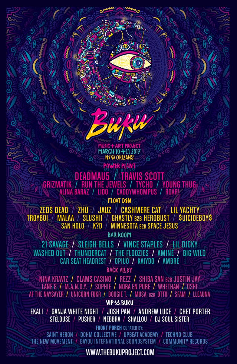 thebukuproject's tweet photo. GRiZMATIK,@RunJewels,@CASHMERECAT &amp; more added to #BUKU2017 lineup! rt &amp; quote for chance to win 2 ga tix! buy tix 👉 https://t.co/O9IV18V1QH https://t.co/Xz0sLeIQLx