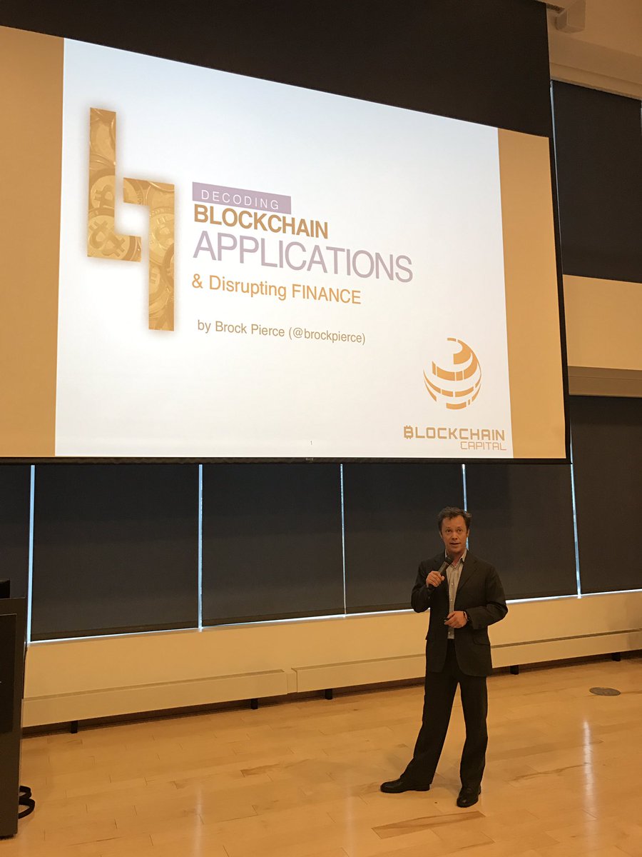 Super excited to hear from <a href="/brockpierce/">Brock Pierce</a> about  the future applications of blockchain in fintech! 
#disruption #hult