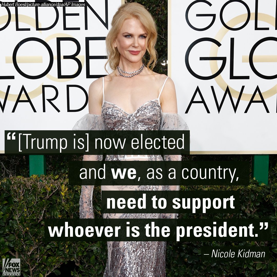 FoxNews's tweet photo. #NicoleKidman thinks it's time for Americans to get behind President-elect @realDonaldTrump. https://t.co/7GY4lFtUp1 https://t.co/qzgyzCivTj