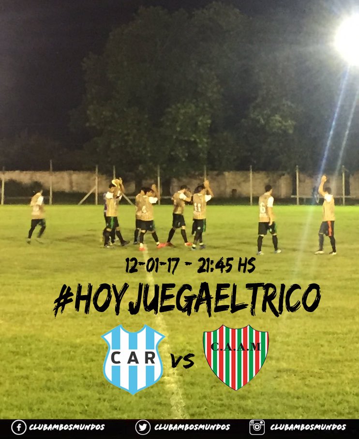 Hoy <a href="/CRivadaviaJunin/">Rivadavia de Junin</a> vs <a href="/ClubAmbosMundos/">Club Ambos Mundos 🇮🇹</a> 

🏟 ---> #RivadaviaJ.
⏰ ---> 21:45 hs
🏴 ---> #MarceloMartín

#TorneoNocturno #VamosTricolor 🇭🇺