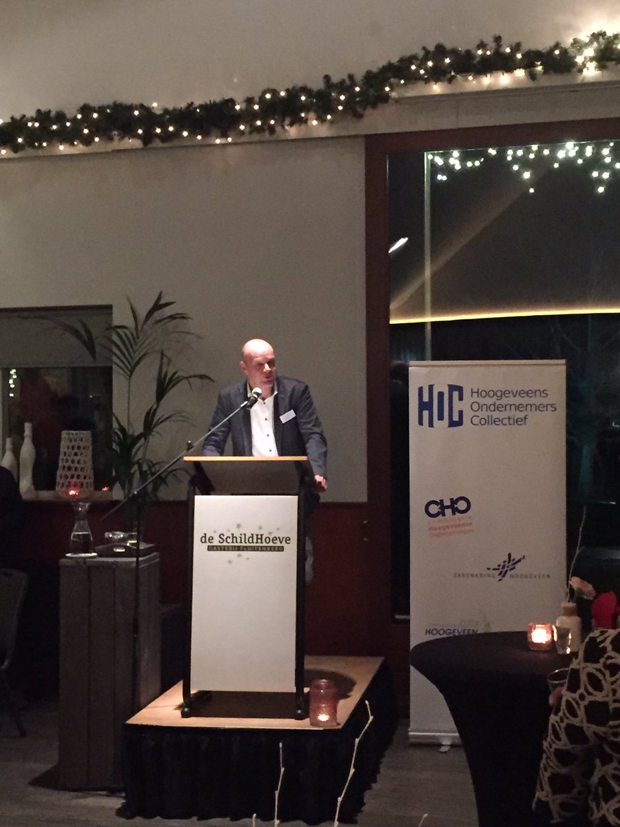 Hajo Woltinge spreekt namens de Hoogeveense Ondernemers. Combinatie #HOC de nieuwjaarsrede uit <a href="/deschildhoeve/">De SchildHoeve</a>