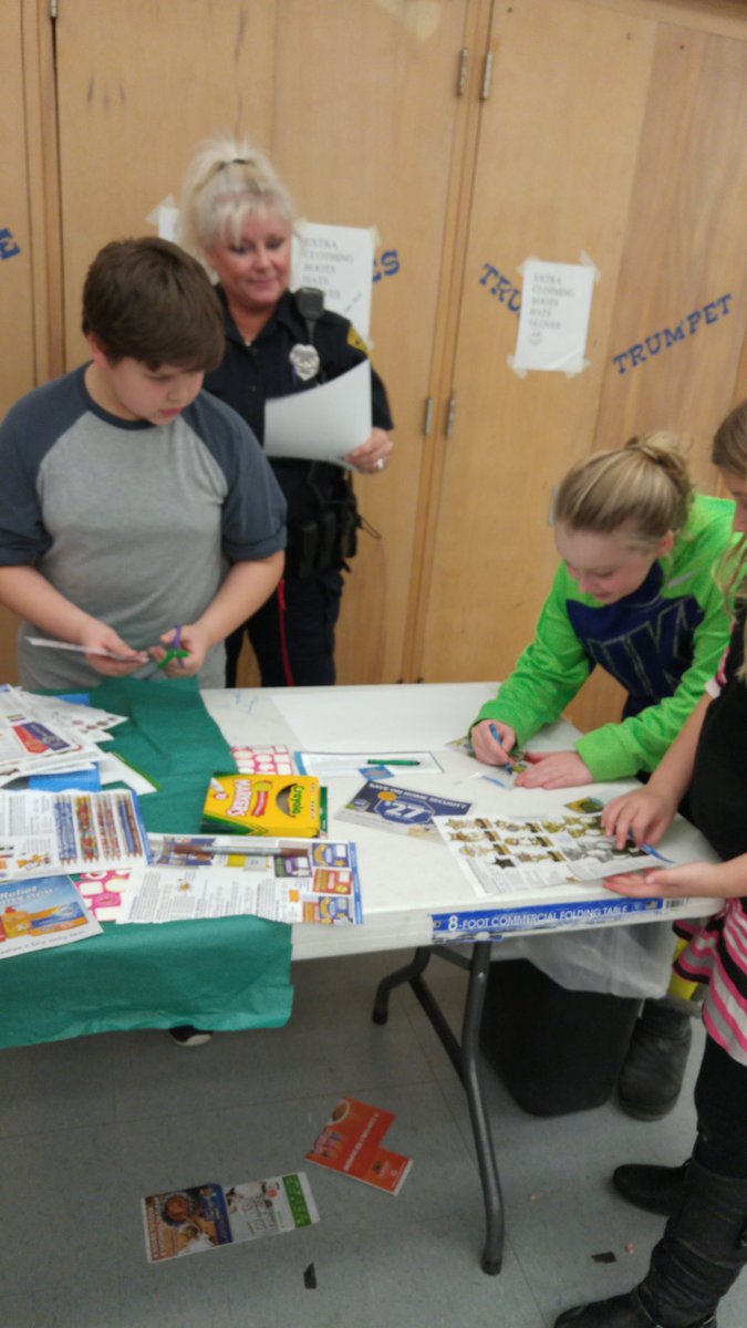 NES_MadisonOH's tweet photo. NES Ally Group works with Officer Ackerman making posters for The Sandy Hook Promise week, 2/6-10/2017 :wearemadisonblue https://t.co/cMZPQ1b5Ch