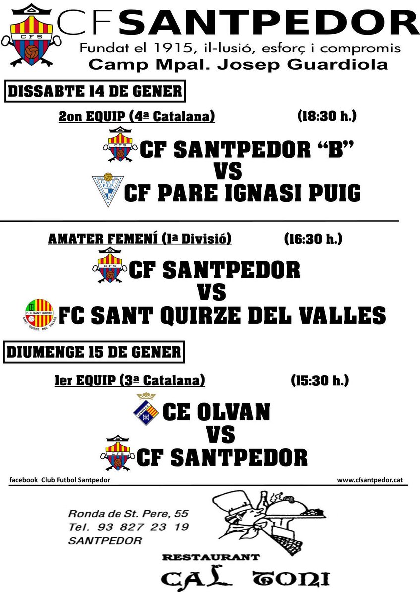 Els partits dels Amaters.

No esperis més, viu-lo amb nosaltres.