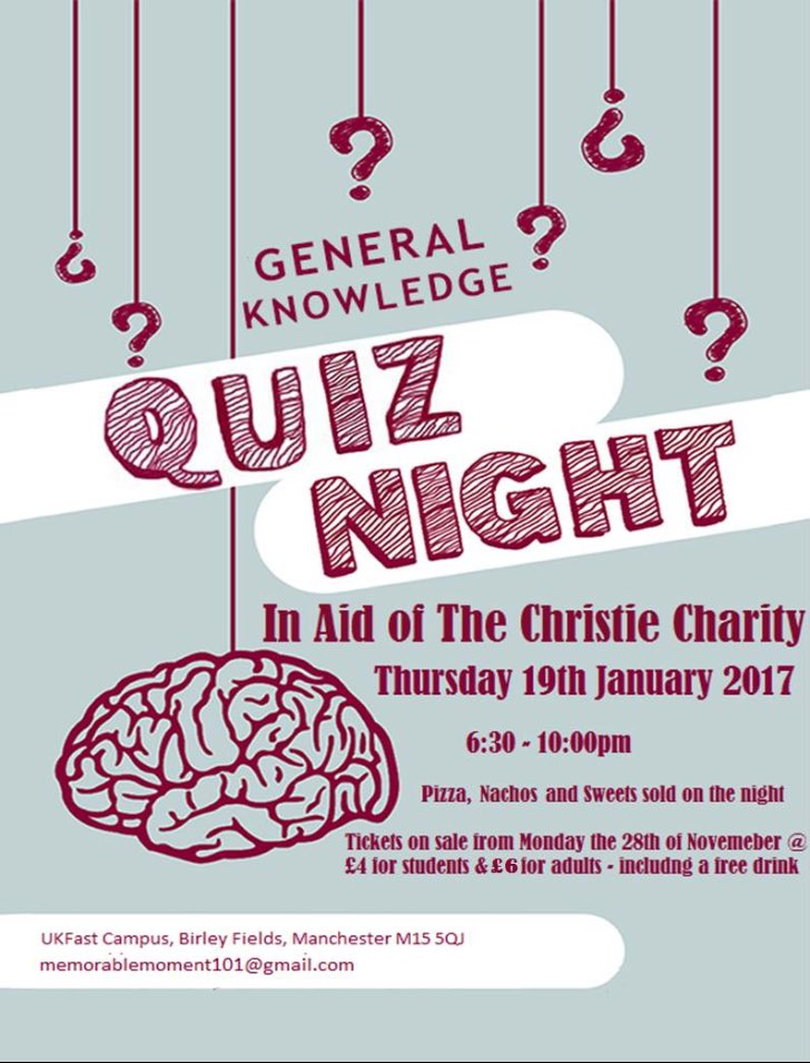 MMevents101's tweet photo. One week today!!!!!! We shall be holding our quiz night at @UKFast in aid of @TheChristie 😊 please DM us for tickets! 🎉🍾🎫 https://t.co/drRHgsANHK