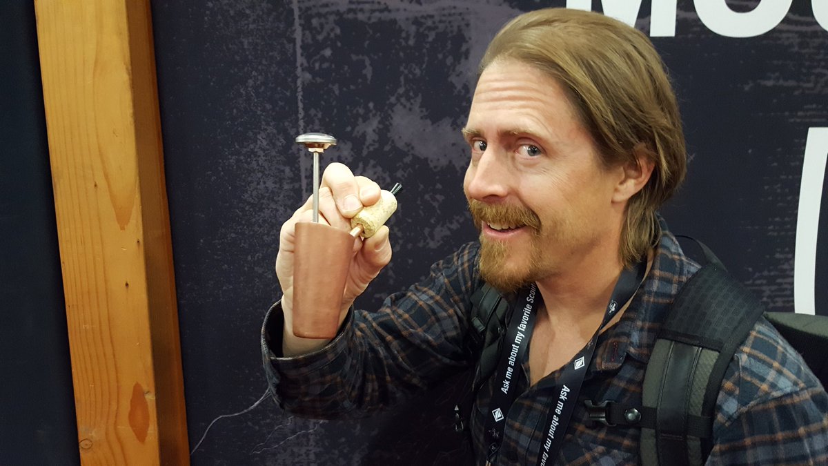 TheGearJunkie's tweet photo. Take a sip from the brew pipe! Thanks @Brewing_pipe for giving us espresso anywhere. #bripe #orshow #ORWM17 https://t.co/yGfpIZGwCq