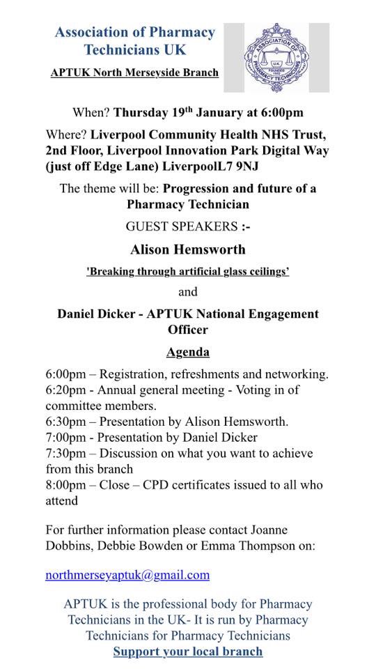 NorthMerseyAPT's tweet photo. One week to go until out 1st APTUK North Mersey Branch meeting. All PT's welcome. https://t.co/n4CjXSNZwZ