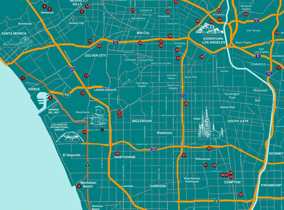KCETArtbound's tweet image. New @AIALosAngeles Map Showcases More Than 50 Landmarks by African-American Architects -- bit.ly/2j53j8c  #AB #achitecture