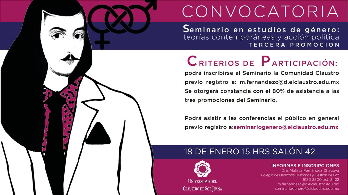 U_ElClaustro's tweet photo. Participa en la 3° promoción del #Seminario en #EstudiosDeGénero https://t.co/pdj2hh2cUN
Informes: seminariogenero@elclaustro.edu.mx https://t.co/35wwzohGed