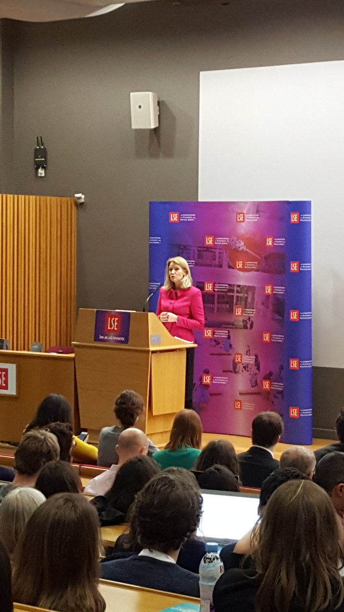 Protecting children in war and conflict: <a href="/HelleThorning_S/">Helle Thorning S</a> just started her lecture at here #LSE #LSEChildren
