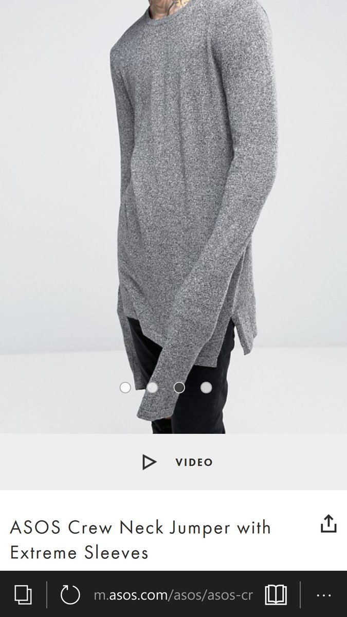RealGeorgeReed's tweet photo. What is this?! Please tell me "Tiny T-Rex Child in Daddy's Jumper" isn't a new trend for 2017...! #ExtremeSleeves #Asos https://t.co/6Ufuzs0hBS