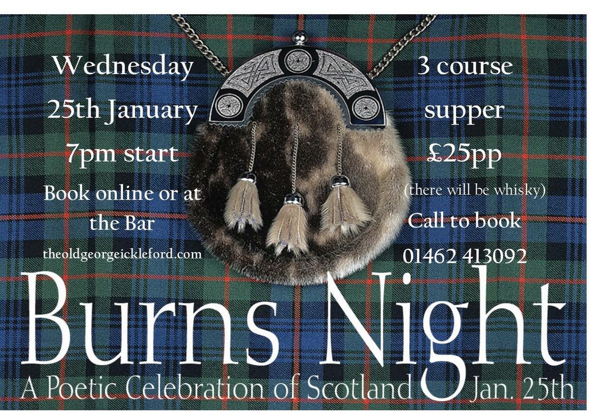 IckleOldGeorge's tweet photo. Book in now for Burns night https://t.co/mAV1jiYIvT                      01462 413092 https://t.co/oh5Z0xrpZU