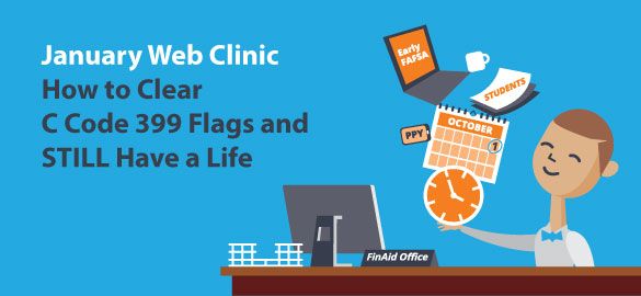 CampusLogic's tweet photo. You have HOW MANY C Code 399s? Join January’s #FinancialAid #webclinic with UT-Chattanooga! https://t.co/OM5KopflfF #enrollment #FinLit https://t.co/mwxYNouKwZ