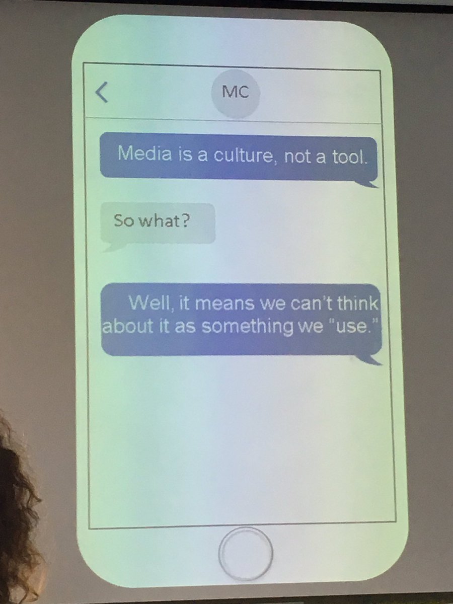 madcraig's tweet photo. Social media is a culture- you don't just use it. Thanks @profkschmitty #molloycollege #creativeteachingday https://t.co/VpvoNIW79a