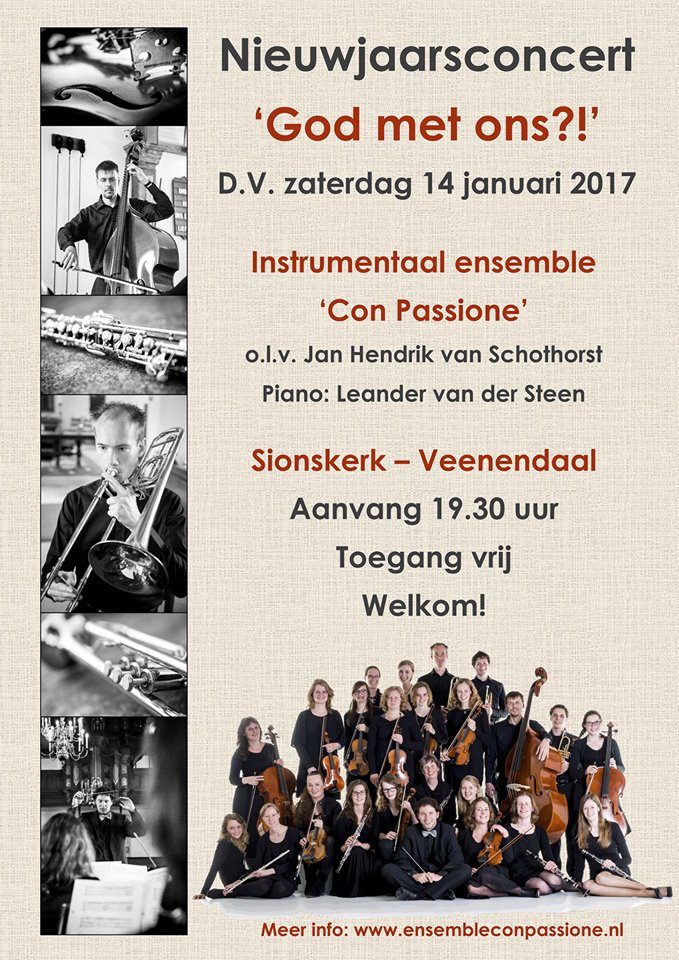 Zaterdag 14 januari nieuwjaarsconcert in de Sionskerk. Toegang vrij, hartelijk welkom! ensembleconpassione.nl/agenda/