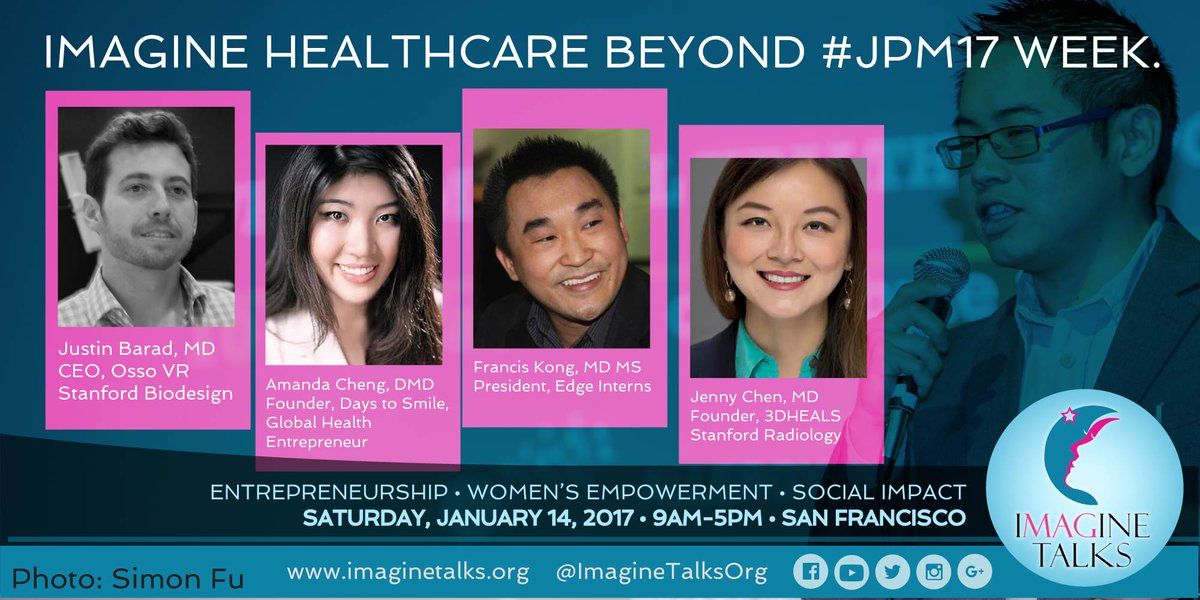 Osso_VR's tweet photo. Come hear @jbhungry talk about the future of #healthcare @ImagineTalksOrg on Sat 1-14-17 from 9-5! #ImagineTalks #JPM17 #VR #virtualreality https://t.co/wHgOaY0anJ