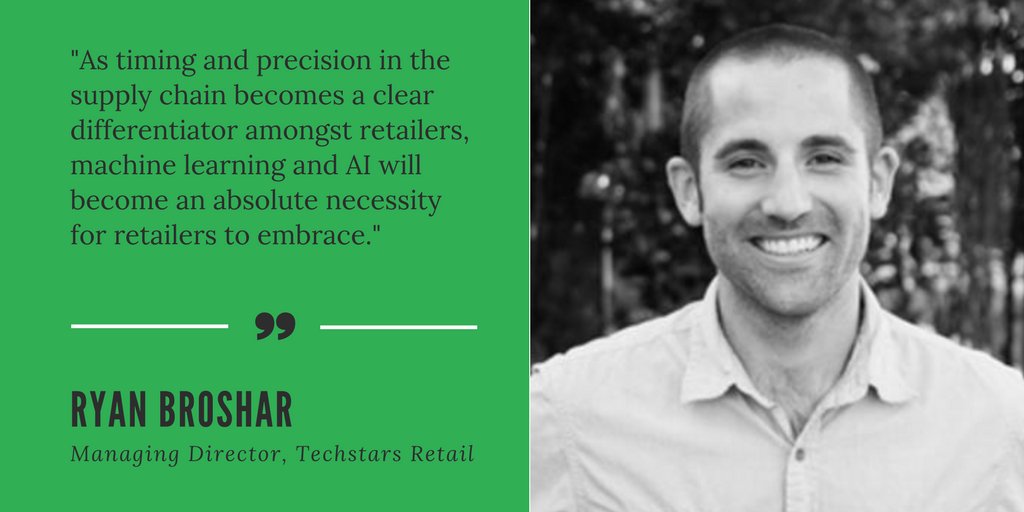 Techstars's tweet image. MD of #TSRetail @rbroshar discusses how AI and Machine Learning will improve visibility in the retail supply chain @ IoT Day #techstarsIoT