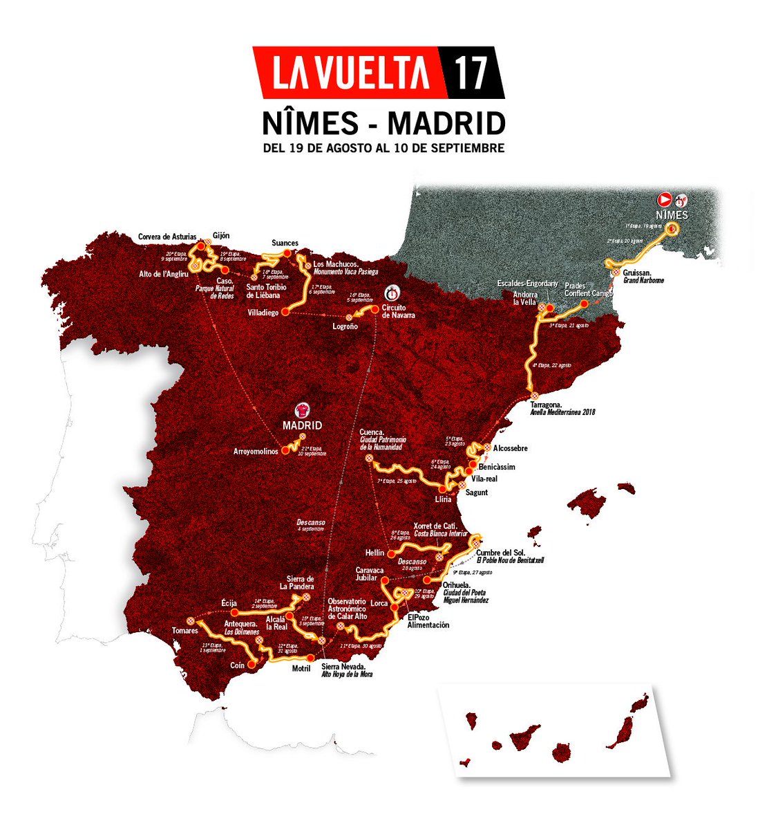 Así será el recorrido de la Vuelta a España 2017 [análisis de <a href="/EnriqueJulian23/">Enrique Julián Gómez</a>] goo.gl/Iu8Iet