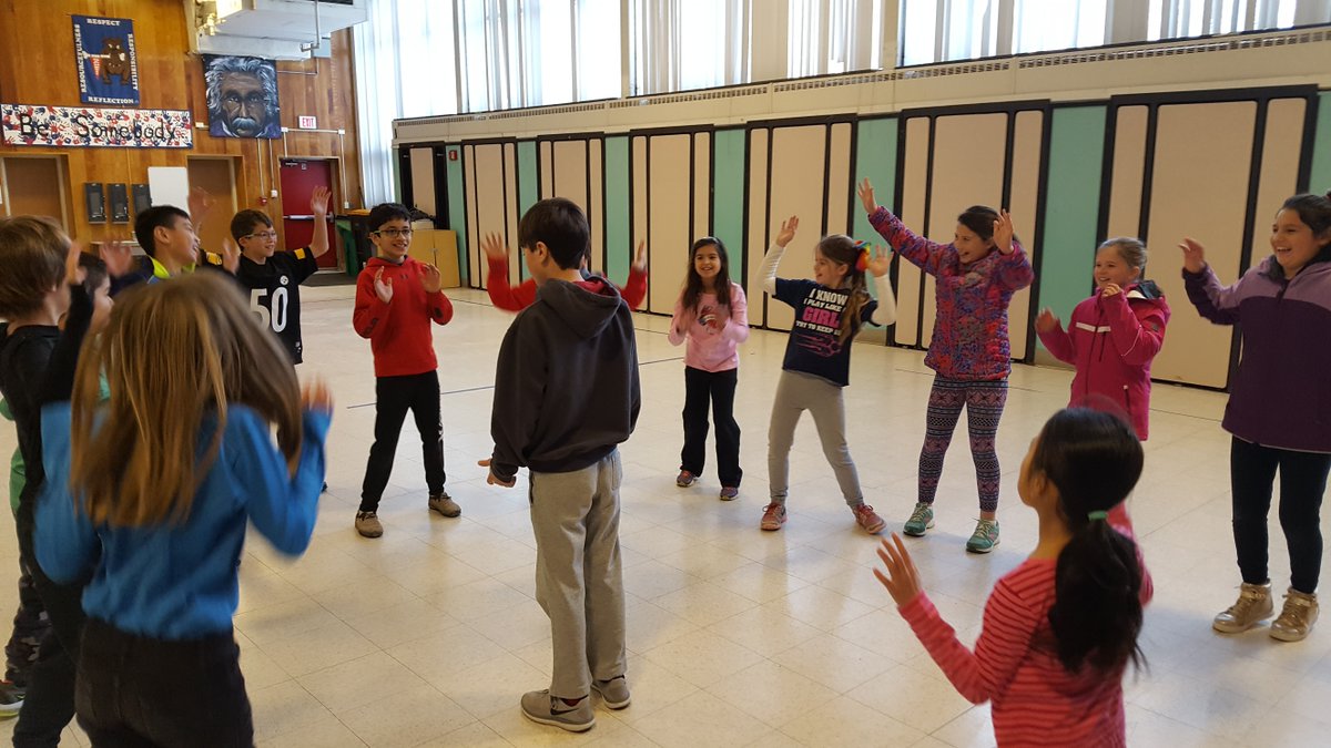 MsDAmato_PE's tweet photo. Continuing with #RhythmAndMovement playing "Leader of the Dance". Students try to guess who keeps changing the dance moves! #Timing https://t.co/Bb7EvfmwM0