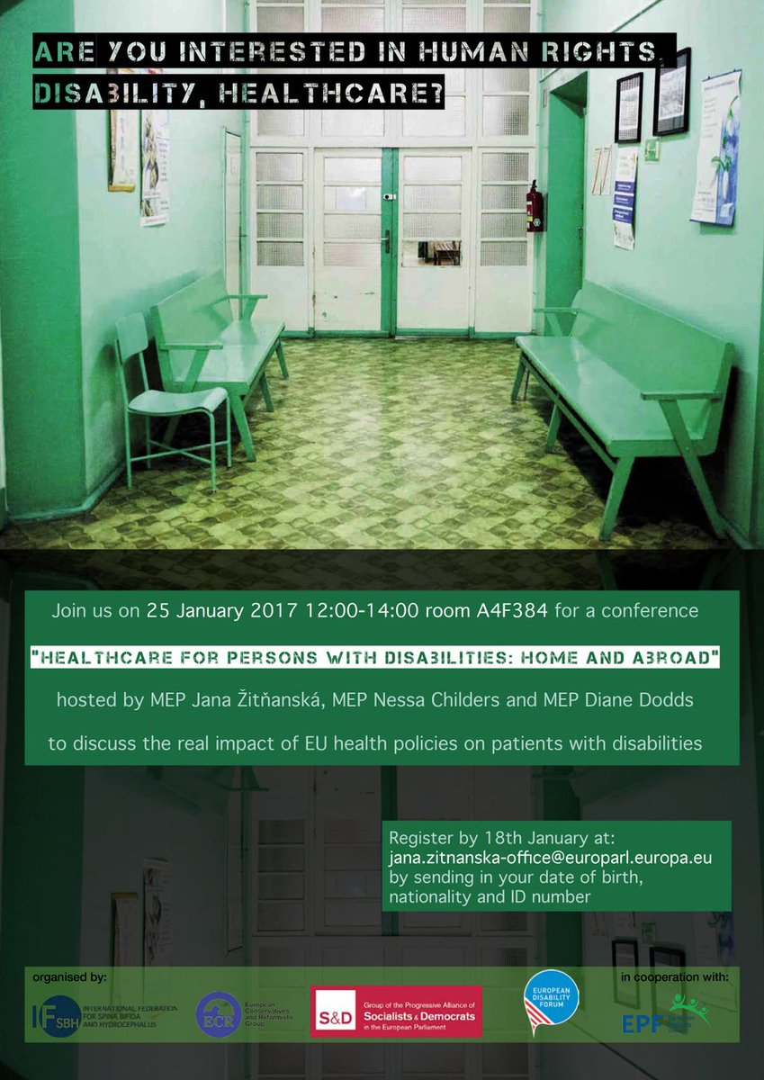 Register by 18/1 for <a href="/ifsbh/">IFSBH</a> conference on the impact of #EU #health policies on patients with #disabilities buff.ly/2iTZK4h