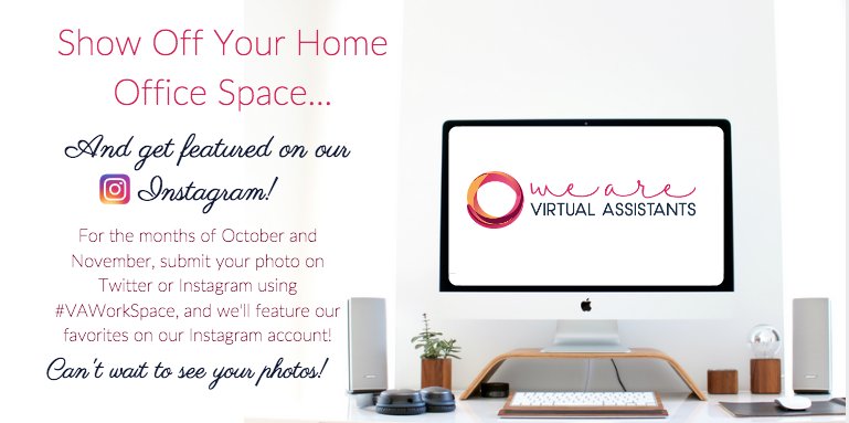 WeAreVAs's tweet image. We want to see your awesome work spaces! Send us a photo of your cool #Homeoffice and get featured on our Instagram! Use #VAWorkSpace