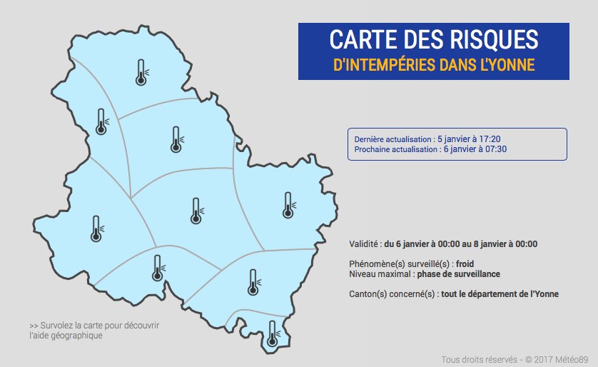 Avertissement au grand #froid pour vendredi &amp; samedi dans l'#Yonne ➡️ meteo89.com/risques