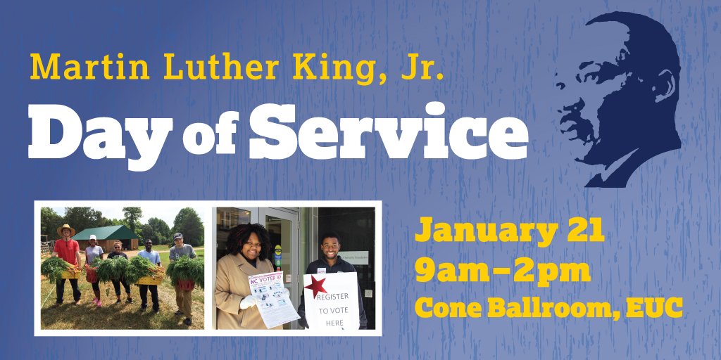 Don't forget to register for UNCG's annual #MLKDayofService on Saturday, Jan21st. #UNCGservice goo.gl/DJ7OtG